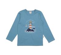 Kinder Langarmshirt GOTS-zertifiziert aus Bio-Baumwolle hellblau mit Wal-Motiv - Walkiddy Blau 122
