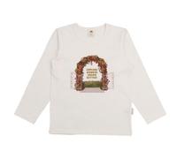 Kinder Langarmshirt GOTS zertifiziert, Bio-Baumwolle, cremeweiß, Regenbogen-Print „Secret Garden“ - Walkiddy Weiß 98