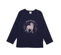 Pferde Langarmshirt blau 104