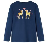 Kinder Langarmshirt Hirschen Langarm T-Shirt Jungen Kindershirt Marineblau 116