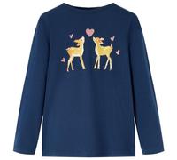 Kinder Langarmshirt Hirschen Langarm T-Shirt Jungen Kindershirt Marineblau 128
