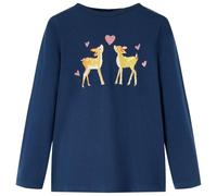 Kinder Langarmshirt Hirschen Langarm T-Shirt Jungen Kindershirt Marineblau 92