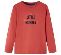 Kinder-Langarmshirt Dunkelrot mit „Little Monkey“-Print - Größe 116 - 116 / Rot