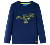 Kinder-Langarmshirt mit Dinosaurier Pullover Sweatshirt T-Shirt Marineblau 116