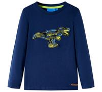 Kinder-Langarmshirt mit Dinosaurier Pullover Sweatshirt T-Shirt Marineblau 128