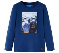 Kinder-Langarmshirt mit Bären-Aufdruck Pullover Sweatshirt T-Shirt Jeansblau 92