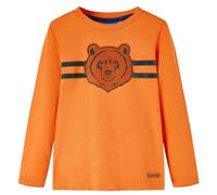 Kinder-Langarmshirt mit Bären Pullover Sweatshirt T-Shirt Dunkelorange 116