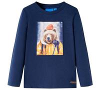 Kinder-Langarmshirt mit Bären Pullover Sweatshirt T-Shirt Marineblau Melange 104
