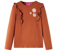 Kinder-Langarmshirt mit Blumen-AufdruckPullover Sweatshirt T-Shirt Cognac 116