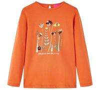 Kinder Langarmshirt mit Blumenmuster Langarm T-Shirt Jungen Dunkelorange 128