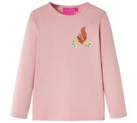 Kinder-Langarmshirt mit Eichhörnchen Pullover Sweatshirt T-Shirt Hellrosa 116