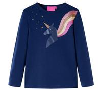 Kinder-Langarmshirt mit Einhorn Pullover Sweatshirt T-Shirt Marineblau 92