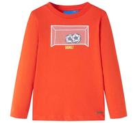 Kinder-Langarmshirt mit Fußballtor Pullover Sweatshirt T-Shirt Hellorange 104