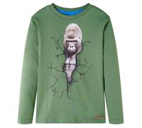 Kinder-Langarmshirt mit Gorilla Pullover Sweatshirt T-Shirt Helles Khaki 116