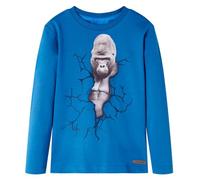 Kinder-Langarmshirt mit Gorilla Pullover Sweatshirt T-Shirt Petrolblau 128
