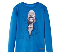 Kinder-Langarmshirt mit Gorilla Pullover Sweatshirt T-Shirt Petrolblau 140