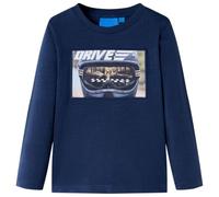 Kinder-Langarmshirt Marineblau Melange 128