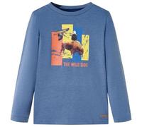 Kinder-Langarmshirt mit Ochsen Adler Pullover Sweatshirt Blau Melange 128