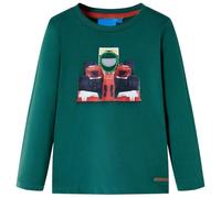 Kinder-Langarmshirt mit Rennwagen-Aufdruck Pullover Sweatshirt T-Shirt Grün 92