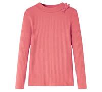 Kinder-Langarmshirt mit Schleife Pullover Sweatshirt Langes T-Shirt Altrosa 104