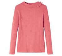 Kinder-Langarmshirt mit Schleife Pullover Sweatshirt Langes T-Shirt Altrosa 104