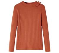 Kinder-Langarmshirt mit Schleife Pullover Sweatshirt Langes T-Shirt Cognac 116
