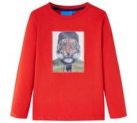 Kinder-Langarmshirt mit Tiger-Aufdruck Pullover Sweatshirt T-Shirt Rot 116