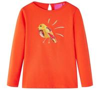 Kinder Langarmshirt mit Vogelmotiv Langarm T-Shirt Jungen Dunkelorange 140