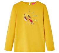 Kinder Langarmshirt mit Vogelmotiv Langarm T-Shirt Jungen Dunkles Ocker 116
