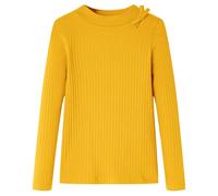 Kinder-Langarmshirt mit Schleife Pullover Sweatshirt Langes T-Shirt Ocker 92
