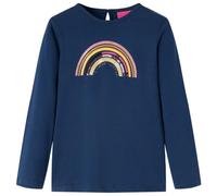 Kinder Langarmshirt Regenbogen Aufdruck Langarm T-Shirt Jungen Marineblau 116