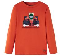 Kinder-Langarmshirt Rennwagen-Aufdruck Pullover Sweatshirt T-Shirt Orange 140