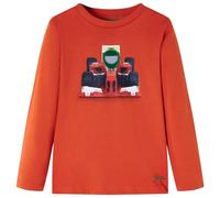 Kinder-Langarmshirt Rennwagen-Aufdruck Pullover Sweatshirt T-Shirt Orange 92