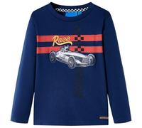 Kinder-Langarmshirt Rennwagen Hund Pullover Sweatshirt T-Shirt Marineblau 116