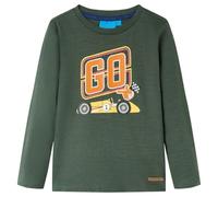 Kinder Langarmshirt Rennwagen Langarm T-Shirt Jungen Kindershirt Dunkelgrün 92