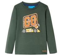 Kinder Langarmshirt Rennwagen Langarm T-Shirt Jungen Kindershirt Dunkelgrün 92