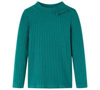 Kinder Langarmshirt Rippstrick Langarm T-Shirt Jungen Kindershirt Dunkelgrün 128