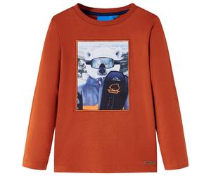 Kinder-Langarmshirt Rostbraun 128 Kinder-Langarmshirt Rostbraun 128