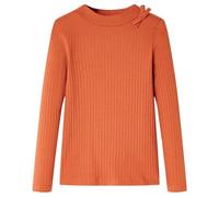 Kinder-Langarmshirt Schleife Pullover Sweatshirt Langes T-Shirt Dunkelorange 116