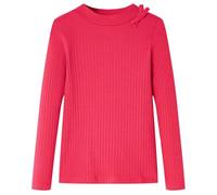 Kinder-Langarmshirt Schleife Pullover Sweatshirt Langes T-Shirt Knallrosa 104