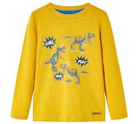 Kinder Langarmshirt T-Shirt Kindershirt Jungen Rundhalsausschnitt Ocker 116