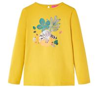 Kinder Langarmshirt Tier Aufdruck Langarm T-Shirt Kindershirt Jungen Ocker 116