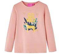 Kinder-Langarmshirt Hellrosa 128 - Bequemes Shirt mit Tier-Print - 128 / Rosa