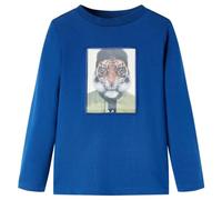 Kinder Langarmshirt Tiger Langarm T-Shirt Jungen Kindershirt Dunkelblau 128