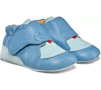 Kinder-Leder-Füßlingen mit Null-Drop Affenzahn - Shark blau Größe: 18/19