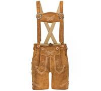 Kinder Lederhose Wiesnspatz Trachtenlederhose Jungen und Mädchen Schöneberger Trachtenhose kurz (146, Hellbraun)