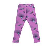 Kinder Leggings GOTS-zertifiziert aus Bio-Baumwolle lila mit Pfauenfeder-Muster - Walkiddy Blau 74