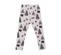 Kinder Leggings GOTS zertifiziert - Creme mit Wald- und Tiermotiven, weich & bequem | von Walkiddy Natur 50/56