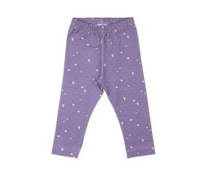 Kinder Leggings GOTS zertifiziert - Lila mit Herzmuster, elastischer Bund, weich & bequem | von Walkiddy Lila 50/56