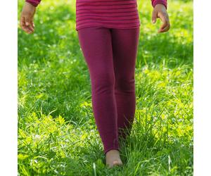 Kinder Leggings Wolle seide beere 164